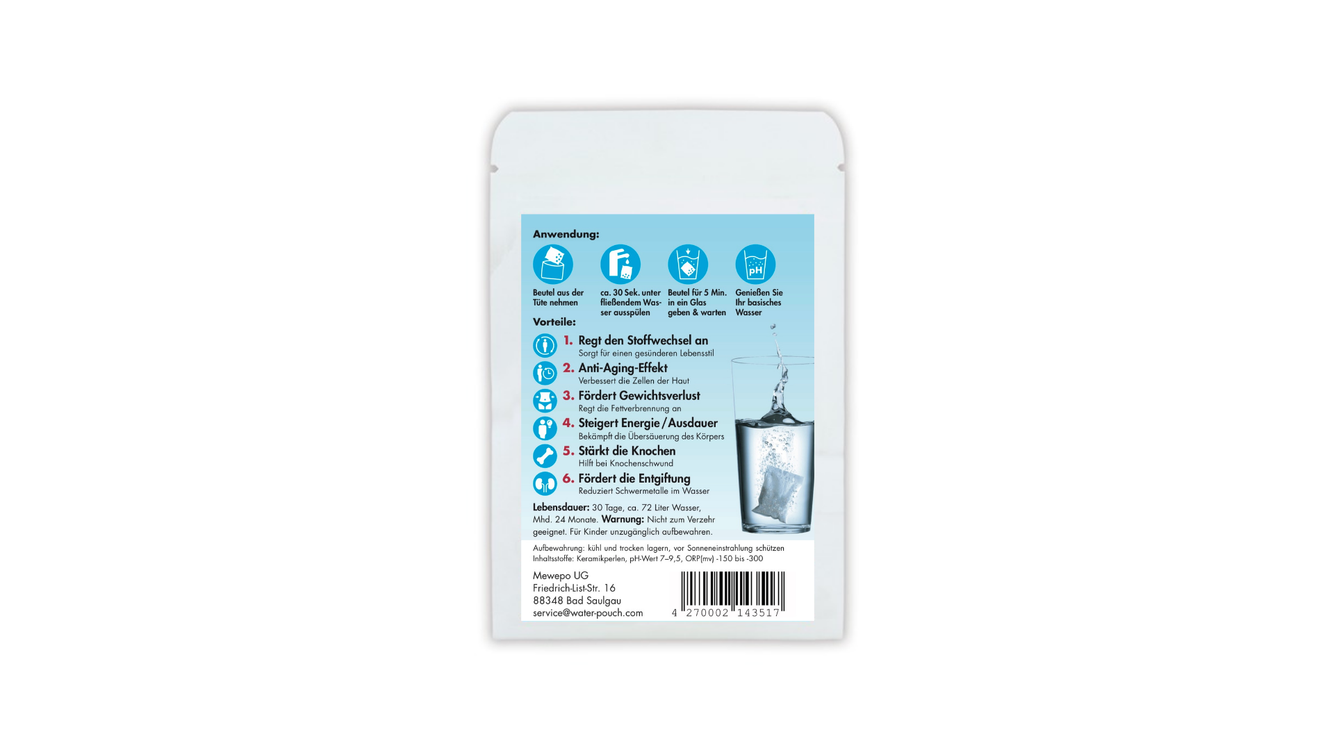 wasser aufbewahren Water Pouch
